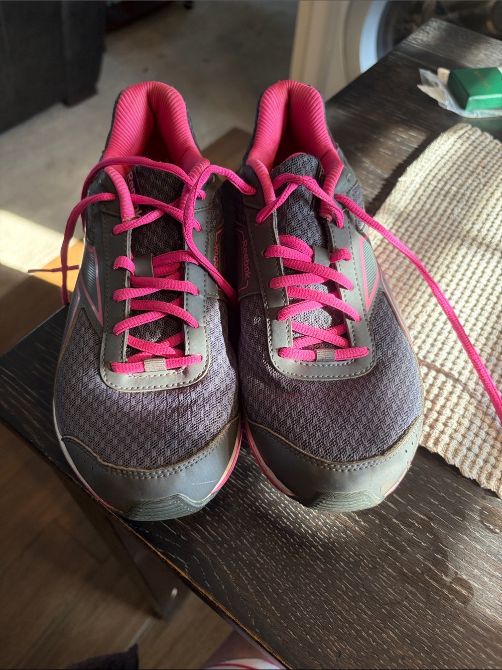 Reebok Women’s Gray and Pink Running Sneakers